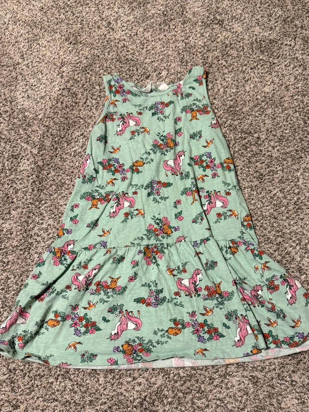 H&M Mint Green Unicorn & Floral Summer Dress